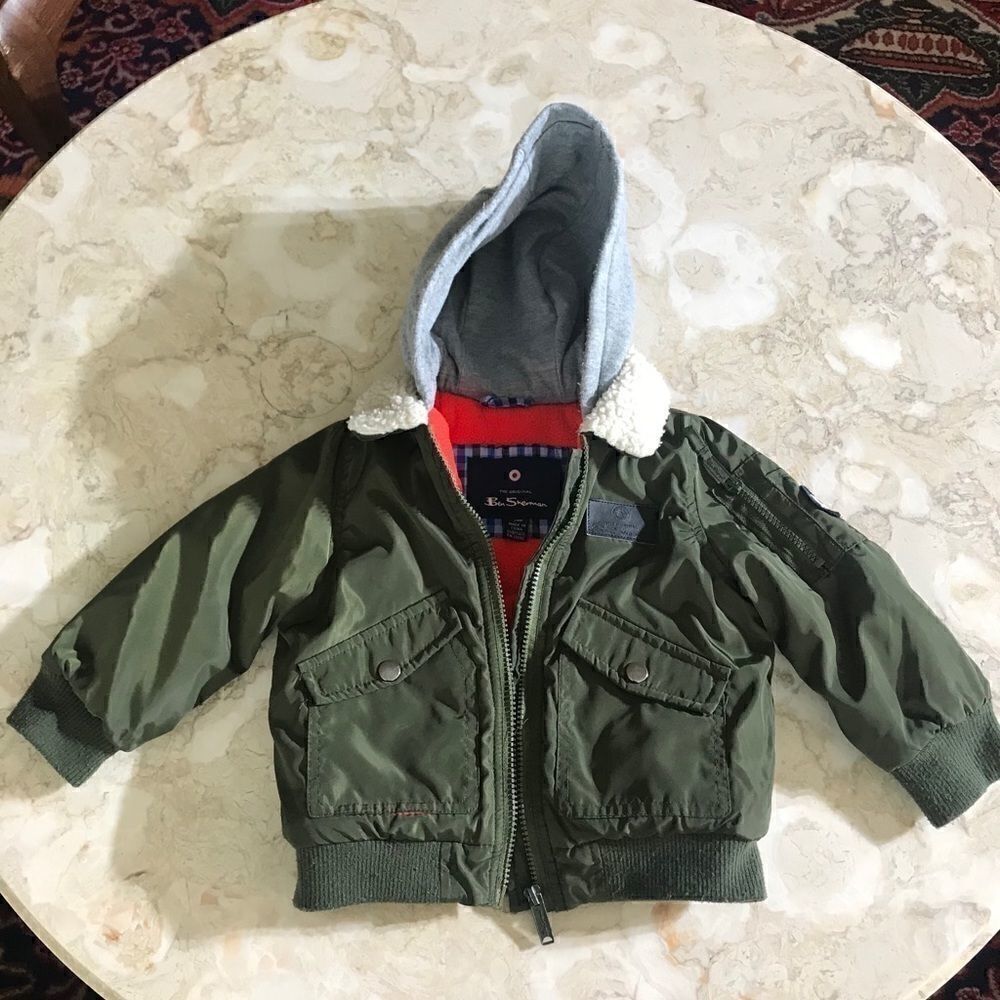 Ben Sherman Boys Khaki Fleece Lined Bomber Jacket - Picture 2 of 8